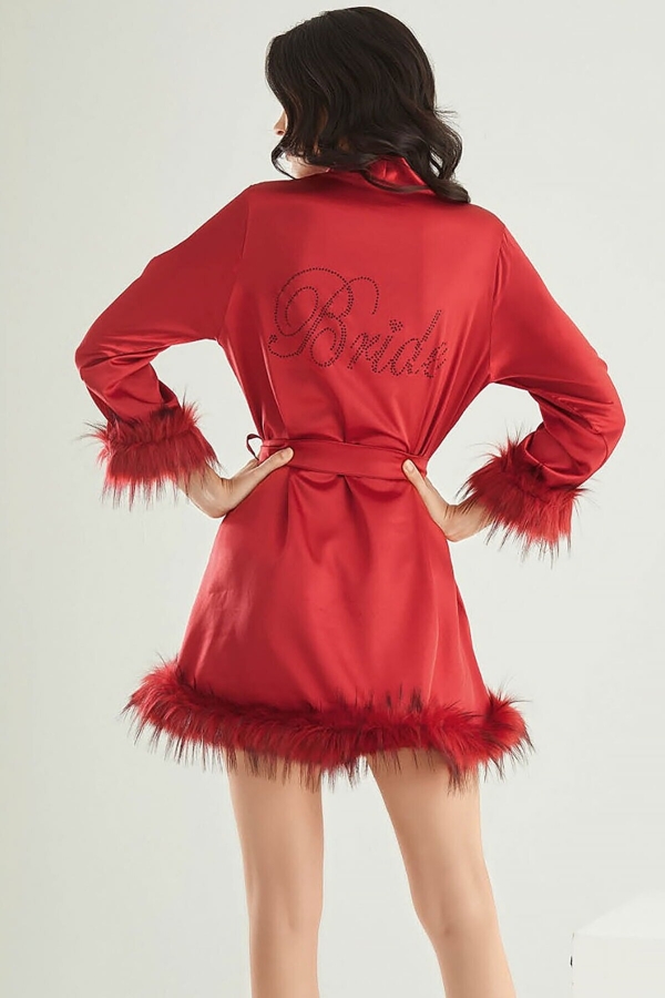 Angel Red Silk Satin Bride Dressing Gown 3004 - 3