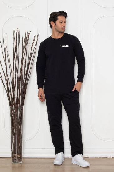 Kışlık Erkek Pijama Takımı - Lacivert İki İplik Likralı 1209UKL