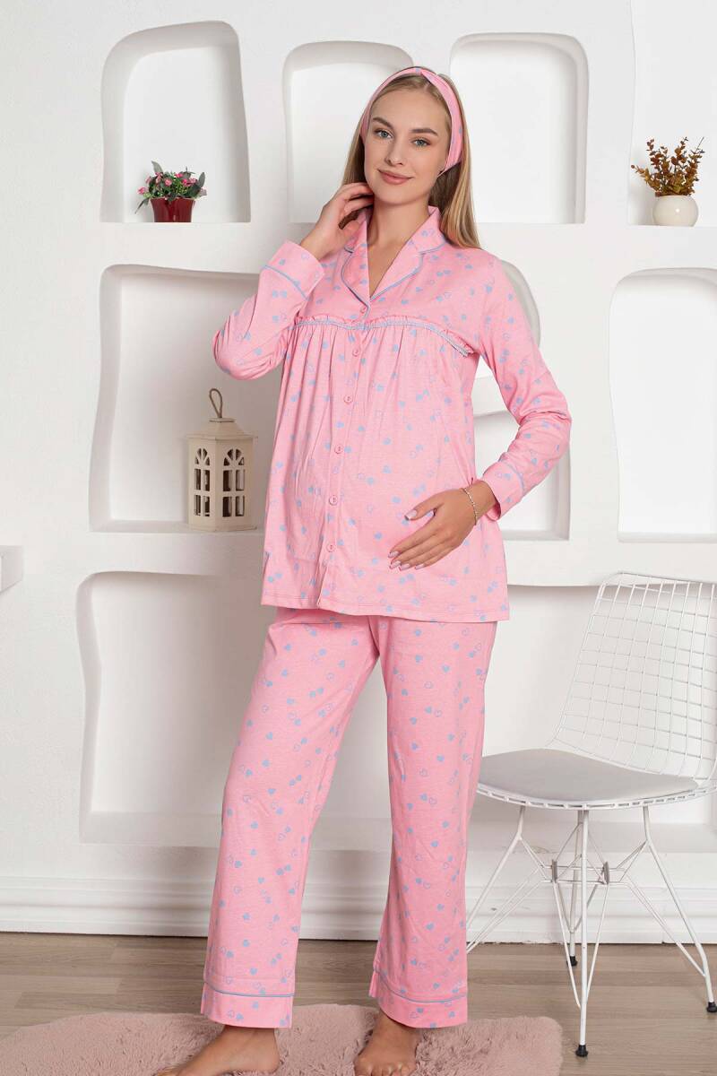 Hamile%20Lohusa%20Pijama%20Takımı%20-%20Pembe%20Kalpli%20Penye%202796