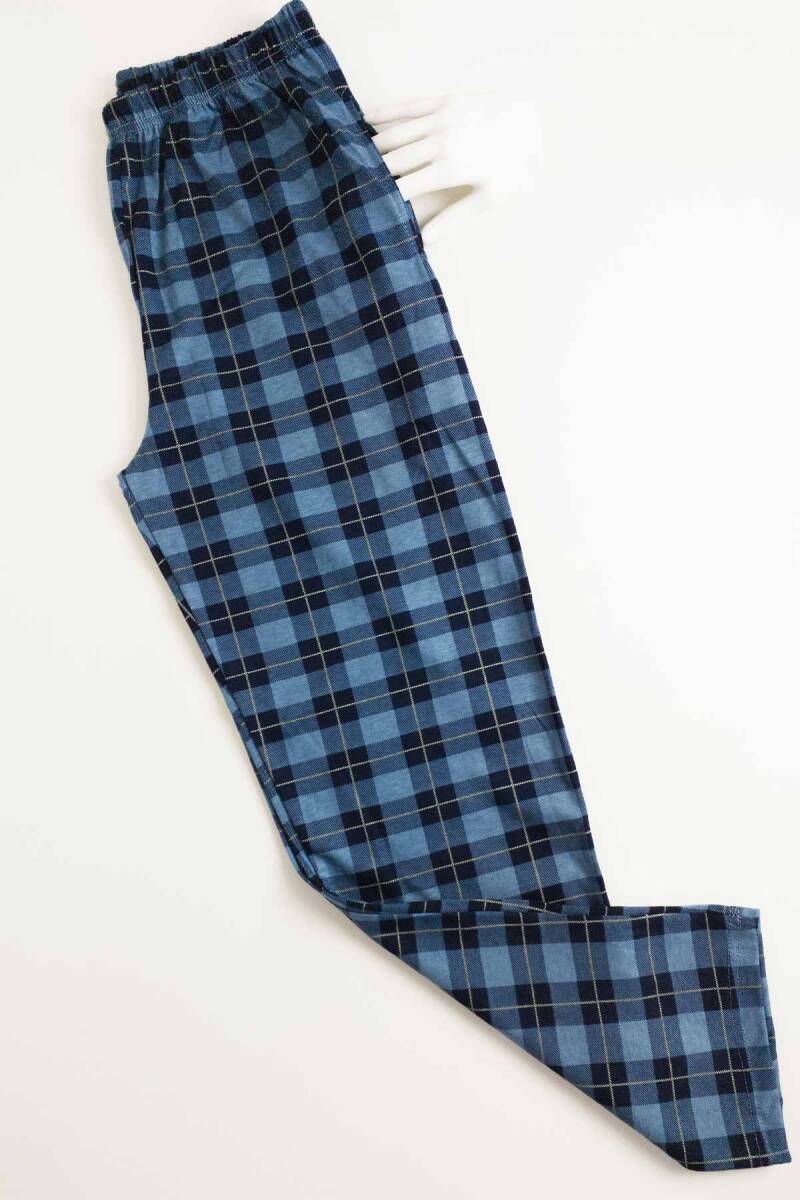 Ekoseli Penye Erkek Pijama Tek Alt Pantolon 3293