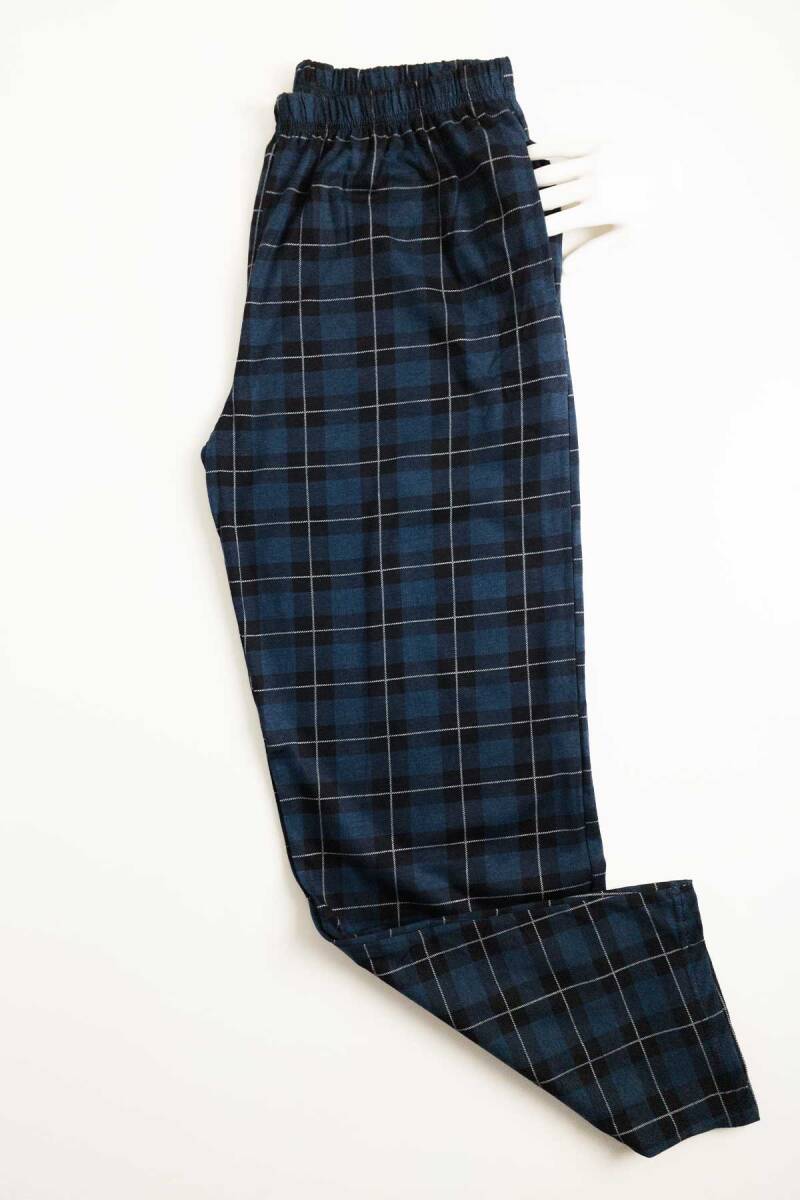 Ekoseli Penye Erkek Pijama Tek Alt Pantolon 3294