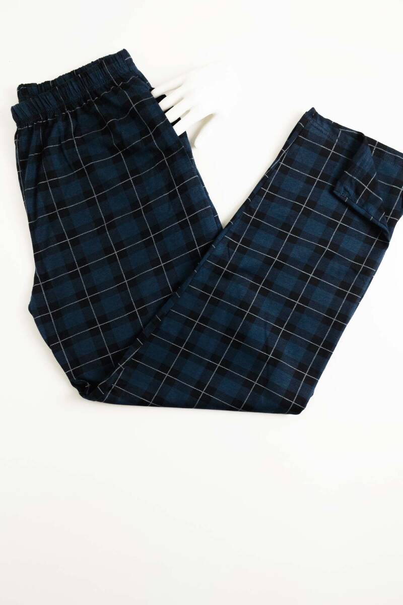 Ekoseli Penye Erkek Pijama Tek Alt Pantolon 3294