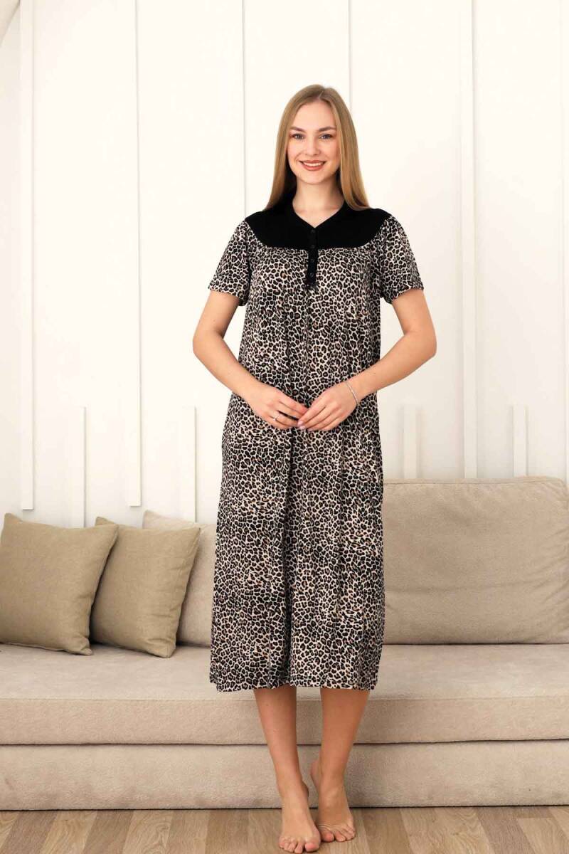 Leopar%20Desenli%20Boydan%20Gecelik%20-%20Kısa%20Kollu%20Likralı%202830KG