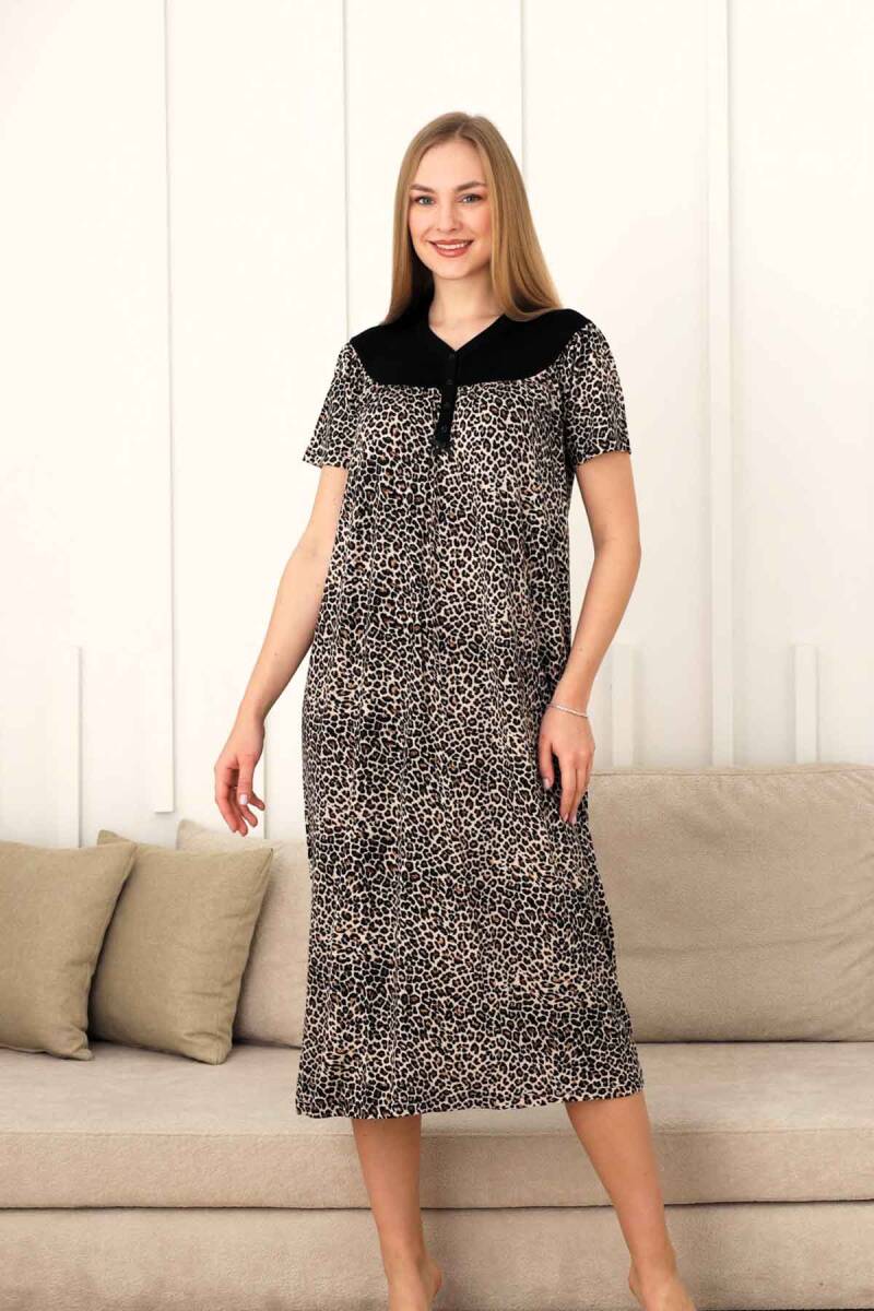 Leopar%20Desenli%20Boydan%20Gecelik%20-%20Kısa%20Kollu%20Likralı%202830KG