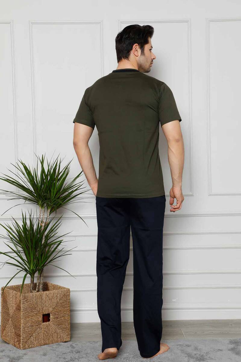 Erkek%20Pijama%20Takımı%20-%20Yeşil%20Arma%20Nakışlı%20Likralı%20Kısa%20Kollu%20Penye%201129KY