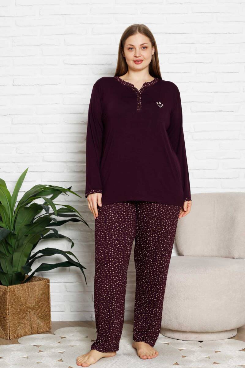Nakışlı%20Kadın%20Pijama%20Takımı%20-%20Büyük%20Beden%20Uzun%20Kol%20Likralı%20Bambu%20Viskon%20%202838UYB