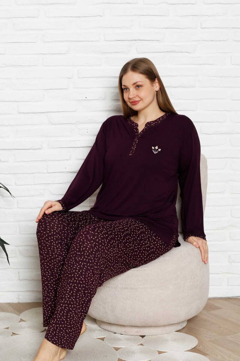 Nakışlı%20Kadın%20Pijama%20Takımı%20-%20Büyük%20Beden%20Uzun%20Kol%20Likralı%20Bambu%20Viskon%20%202838UYB