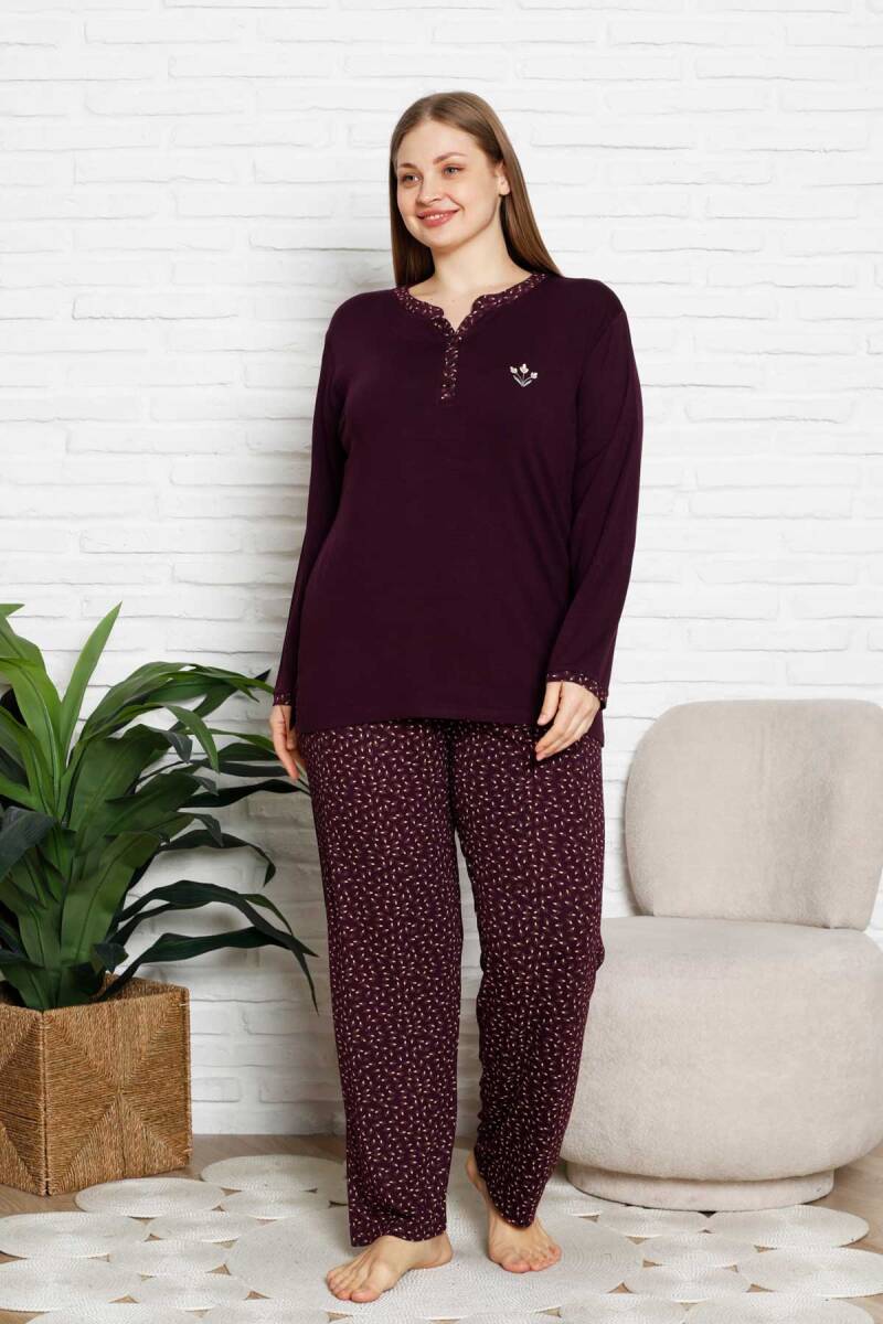 Nakışlı%20Kadın%20Pijama%20Takımı%20-%20Büyük%20Beden%20Uzun%20Kol%20Likralı%20Bambu%20Viskon%20%202838UYB