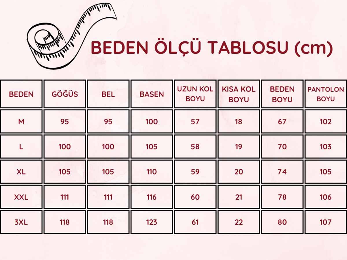 Bayan%20Pijama%20Takımı%20-%20Somon%20Çiçek%20Desen%20Kısa%20Kol%20Likralı%20Viskon%202846KY
