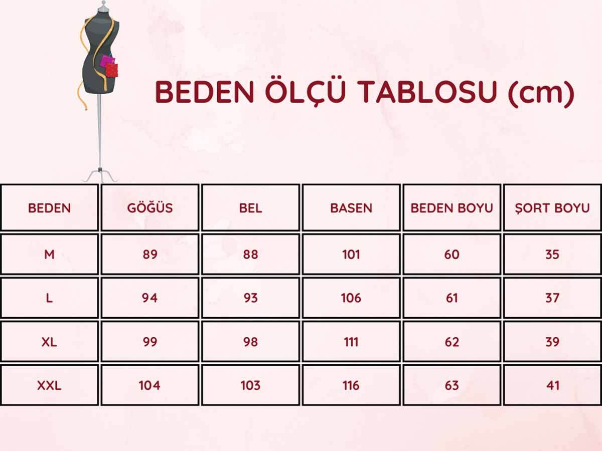 Kadın Pijama Takımı - İndigo Puantiyeli Önden Düğmeli Bermuda Likralı 2828B