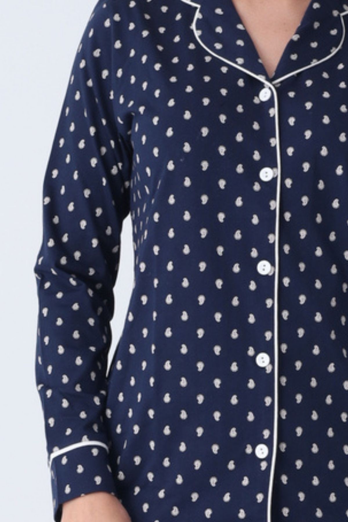Kadın Pijama Takımı - Önden Düğmeli Uzun Kollu Penye 2927UY